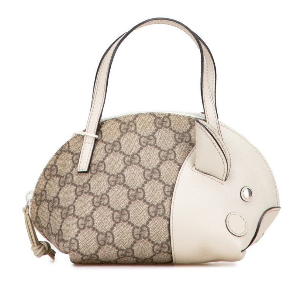 Gucci GG Supreme Children's Zoo Pig Mini Handbag Beige